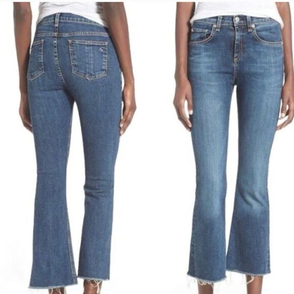 Rag & Bone 10” high rise crop flare jeans size 28 - Picture 1 of 12